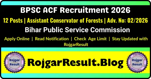 BPSC ACF Recruitment 2026 Assistant Conservator of Forests Apply Online