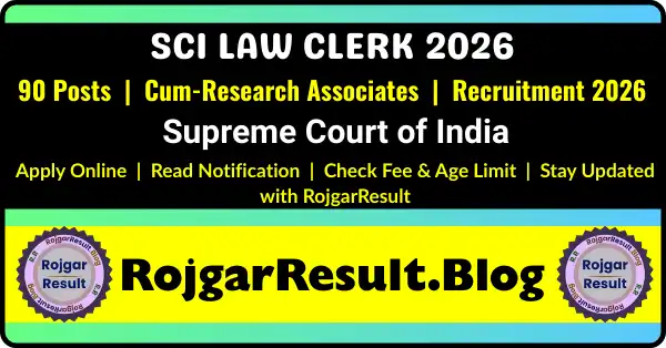SCI Law Clerk 2026 Apply Online Form