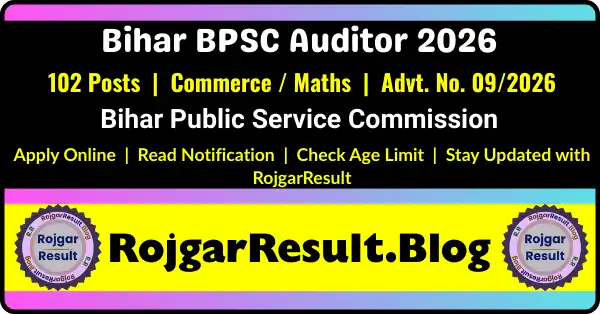 Bihar BPSC Auditor Recruitment 2026 Notification Apply Online