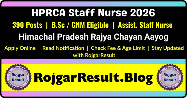 HPRCA Assistant Staff Nurse Recruitment 2026 Online Form