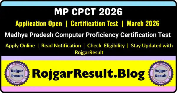 Madhya Pradesh MP CPCT Online Form 2026 Apply Online