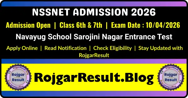 NTA NSSNET Entrance Online Form 2026 Navayug School Sarojini Nagar Entrance Test Apply Online