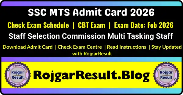 SSC MTS Admit Card 2026 for Multi Tasking Staff and Havaldar Exam