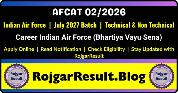 AFCAT 02/2026 Online Form