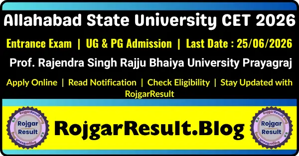 Allahabad State University CET 2026 Online Form for UG and PG Admission