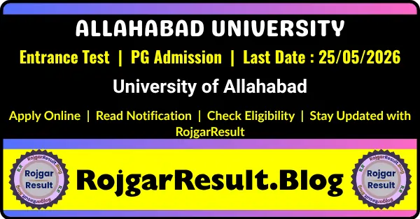 Allahabad University PGAT Admission 2026 Online Form