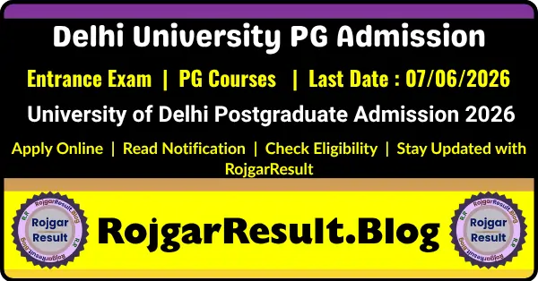 Delhi University PG Admission 2026 Apply Online Form