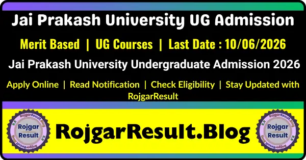 Jai Prakash University UG Admission 2026 Apply Online Form