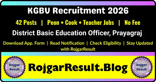 Kasturba Gandhi Girls School Recruitment 2026 Apply Offline for 42 Posts