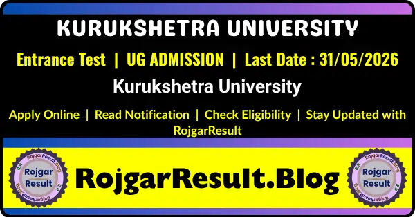 Kurukshetra University UG Admission 2026 Online Form