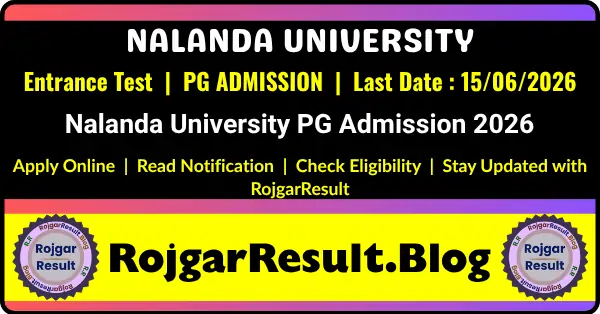 Nalanda University PG Admission 2026 Online Form