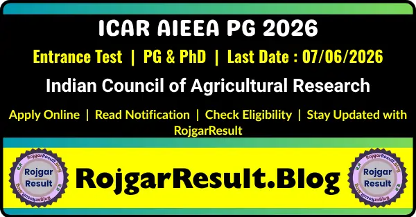 NTA ICAR AIEEA PG Admission 2026 Online Form
