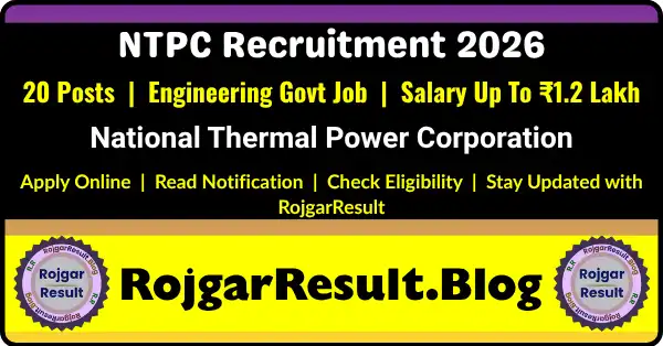 NTPC Assistant Officer Recruitment 2026 Apply Online