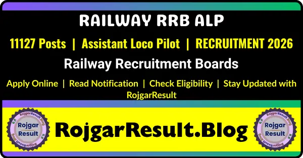 Railway RRB ALP Recruitment 2026 Online Form