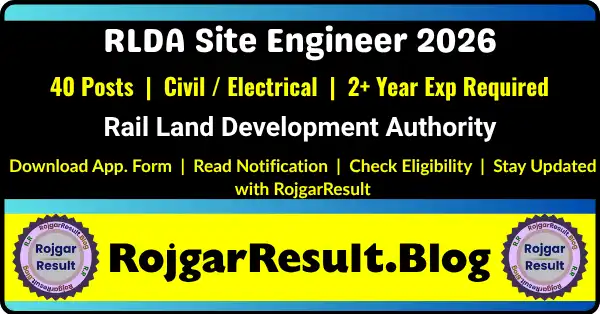 RLDA Site Engineer Recruitment 2026 Offline Application Form for 40 Posts