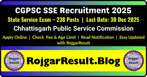CGPSC SSE 2025 online form, Chhattisgarh State Service Exam recruitment, CGPSC 238 vacancies notification