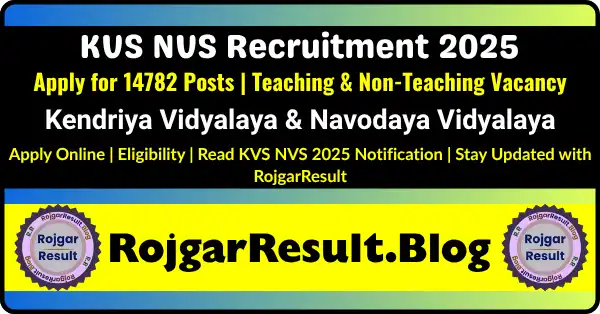 KVS NVS Recruitment 2025 Apply Online – Teaching and Non-Teaching Vacancy