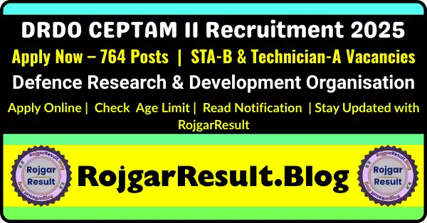 DRDO CEPTAM 11 Online Form 2025 – STA-B & Technician-A Recruitment Image