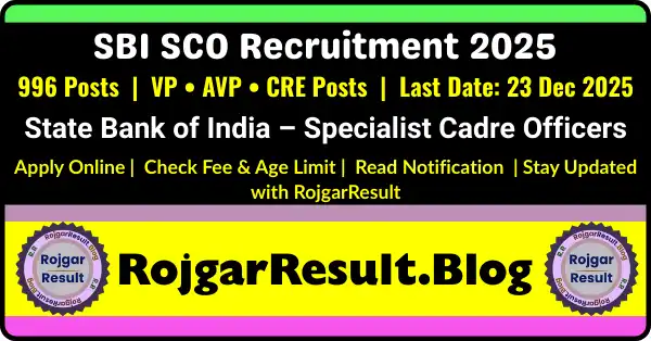 SBI SCO Specialist Cadre Officers Form 2025 Notification Image