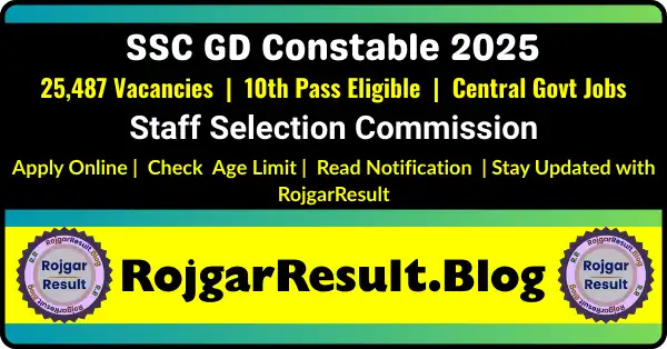 Apply Online for SSC GD Constable Recruitment 2025
