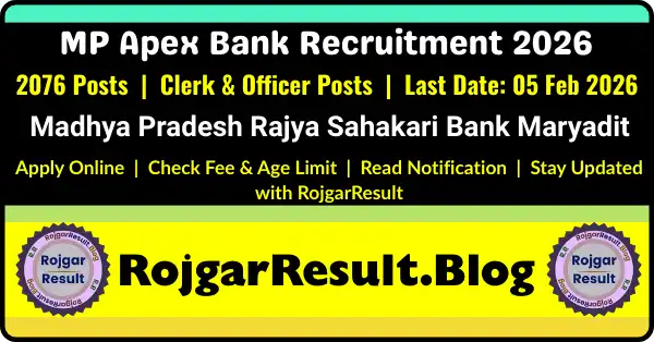 MP Apex Bank Recruitment 2026 Apply Online for 2076 Posts