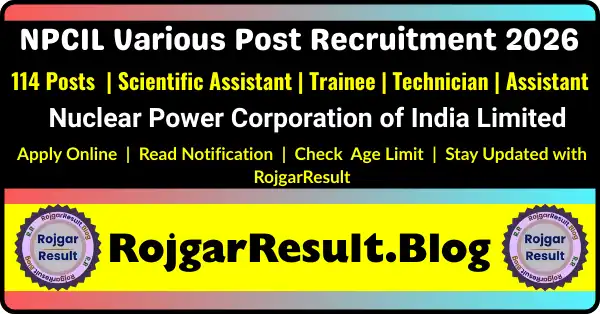 NPCIL Various Post Online Form 2026 Apply Online