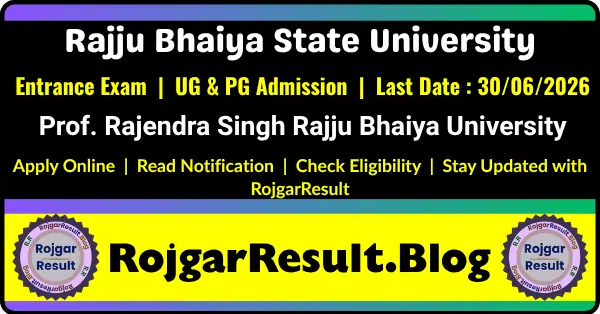 Rajju Bhaiya State University Admission 2026 Apply Online Form