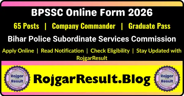 Bihar Police Company Commander Recruitment 2026 Apply Online for 65 Posts