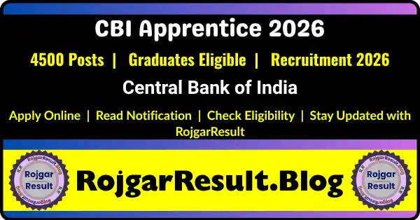 CBI Apprentice Online Form 2026 Apply Online for 4500 Posts