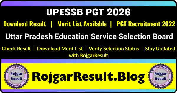 UPESSB PGT Result 2026 Merit List PDF Download