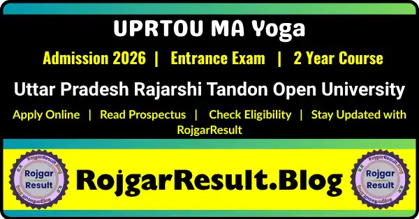 UPRTOU MA Yoga Admission 2026 Apply Online for Entrance Exam