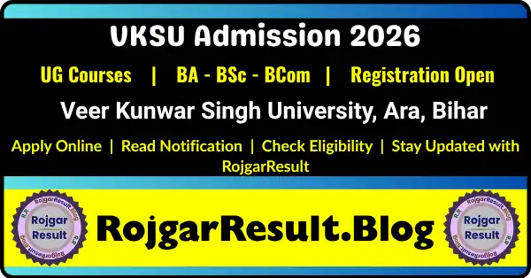 VKSU Ara UG Admission 2026 Online Form for BA BSc BCom Courses