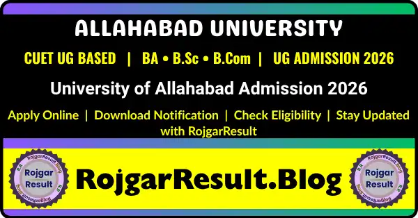 Allahabad University UG Admission Online Form 2026 for undergraduate courses
