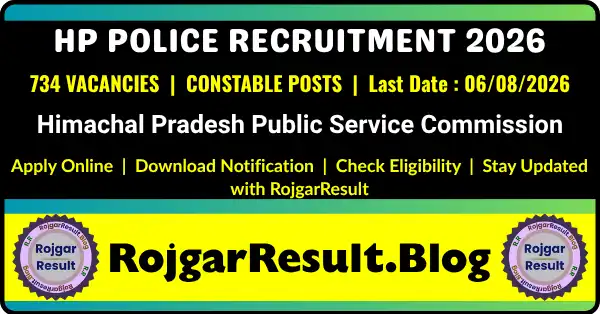 HP Police Constable Online Form 2026 notification for 734 Male and Female Constable posts