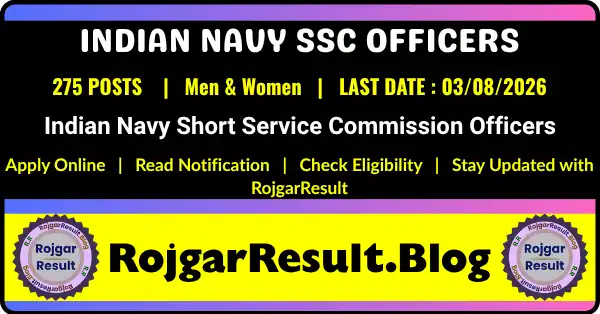 Indian Navy SSC Officers Recruitment 2026 Apply Online for 275 Executive, Technical and Education Branch Posts