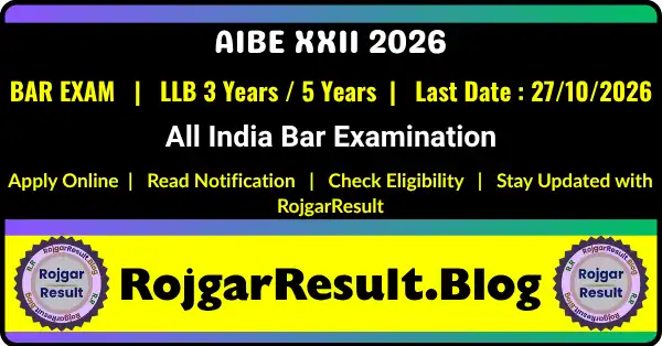 AIBE XXII 2026 Online Form for All India Bar Examination