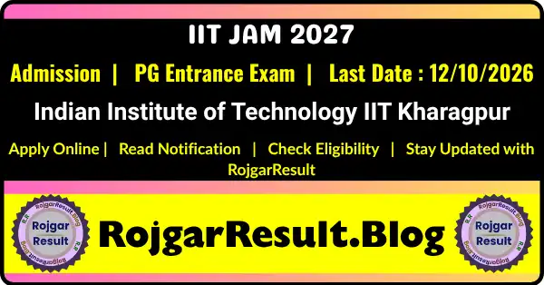 IIT JAM 2027 Online Form and Admission