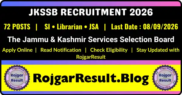 JKSSB Disaster Management Relief Recruitment 2026 notification for 72 vacancies. Apply online from 10 August to 08 September 2026.