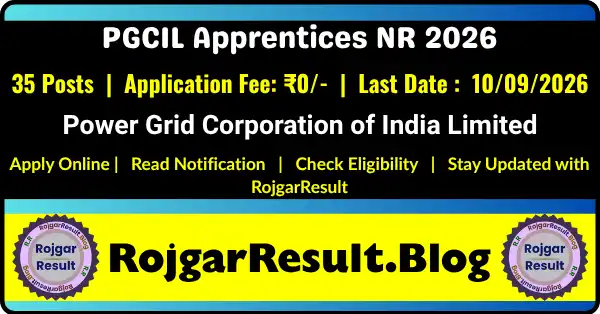 PGCIL Apprentices NR Recruitment 2026 Apply Online for 35 Posts