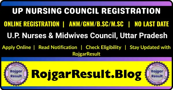 UP Nursing Council Registration 2026 ANM GNM BSc MSc